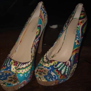 Nine West floral heels
